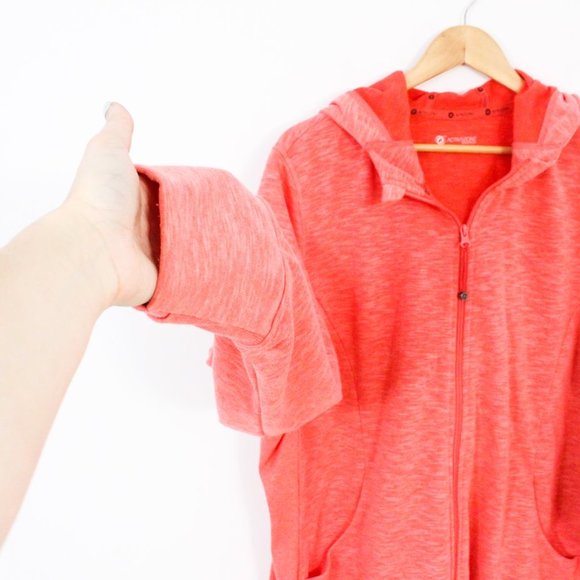 *Activezone Salmon Zip Up Hoodie - Picture 3 of 4